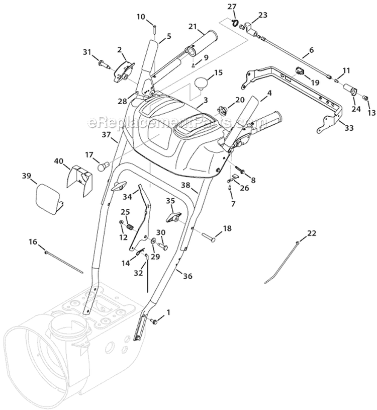 K And L Style Panel Diagram and Parts List for 31AM63KE701 2011 Yard Man Snow Blower